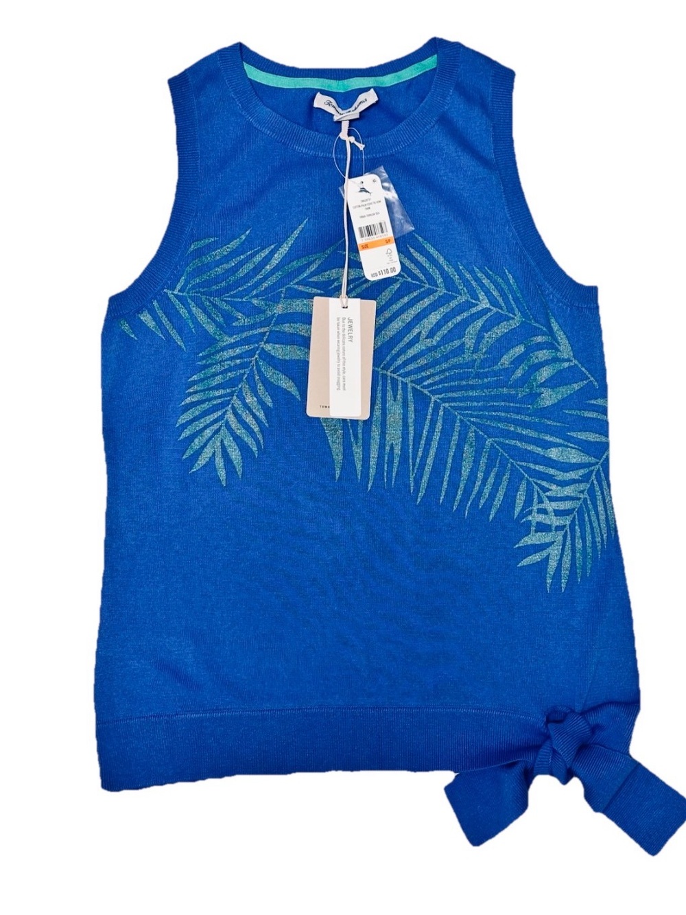 Tommy Bahama NEW WITH TAGS Palm Cove Tie Hem Knit Tank Small - Picture 8 of 8